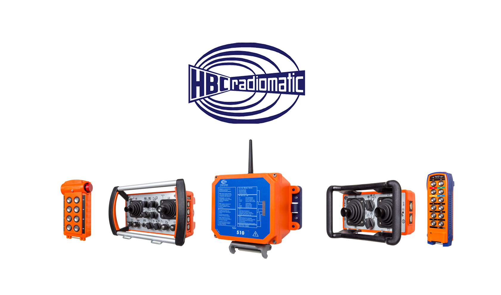Frankonia Hydraulik HBC radiomatic Produkt-Banner, verschiedene Sender und Empfänger und Logo
