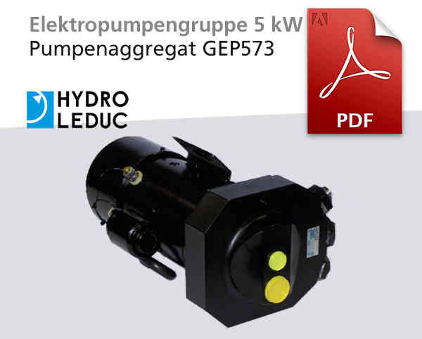 LKW-Hydraulik von Hydro-Leduc, Verstellpumpe, Aggregat GEP573, Pdf-Datei zum Downloadormat