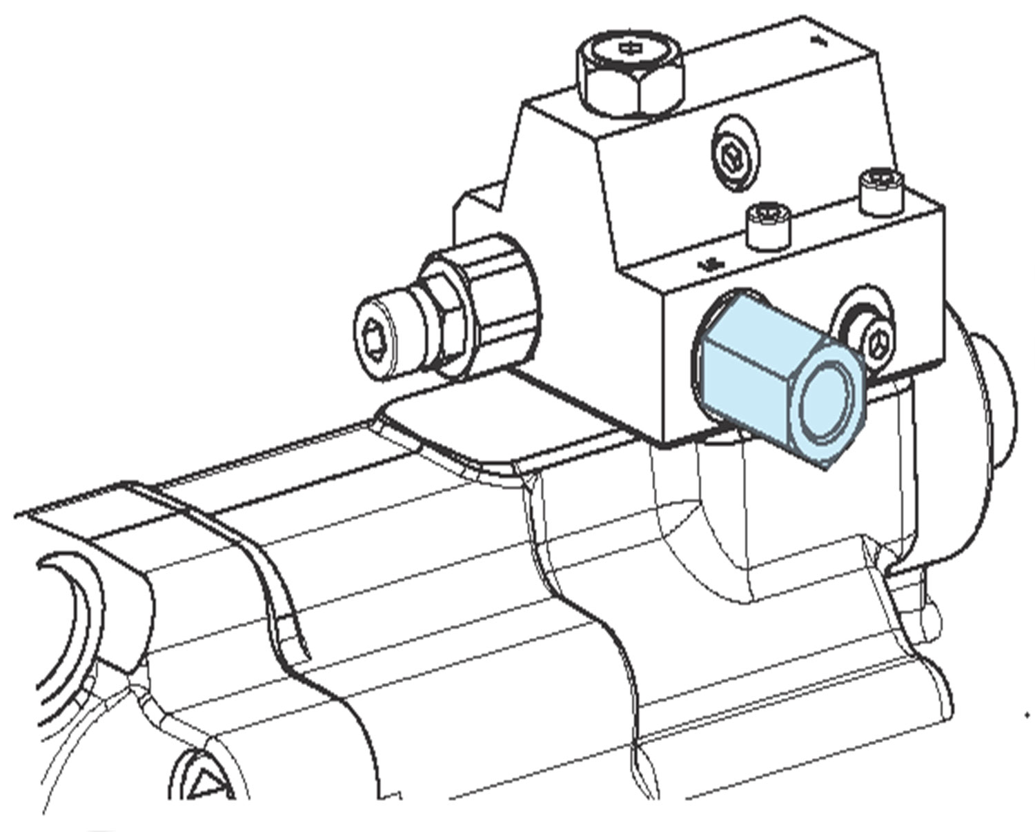 L/S Adapter mit integriertem Schutzfilter von Hydro-Leduc, Skizze