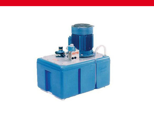 Powerpack Baureihe PPH von Danfoss Nessie Wasserhydraulik, blau, roter Balken oben