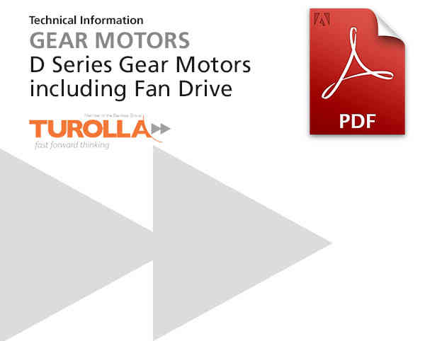 Zahnradmotoren Baureihe D-Fan-Drive Turolla, Katalog-deckblatt